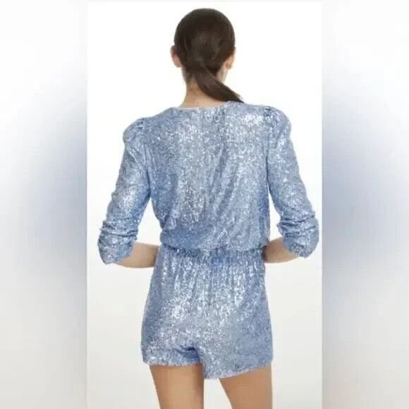 Generation Love Allegra‎ Ice Princess Blue Sequin Romper Size XXS $385 NWT - Picture 4 of 8